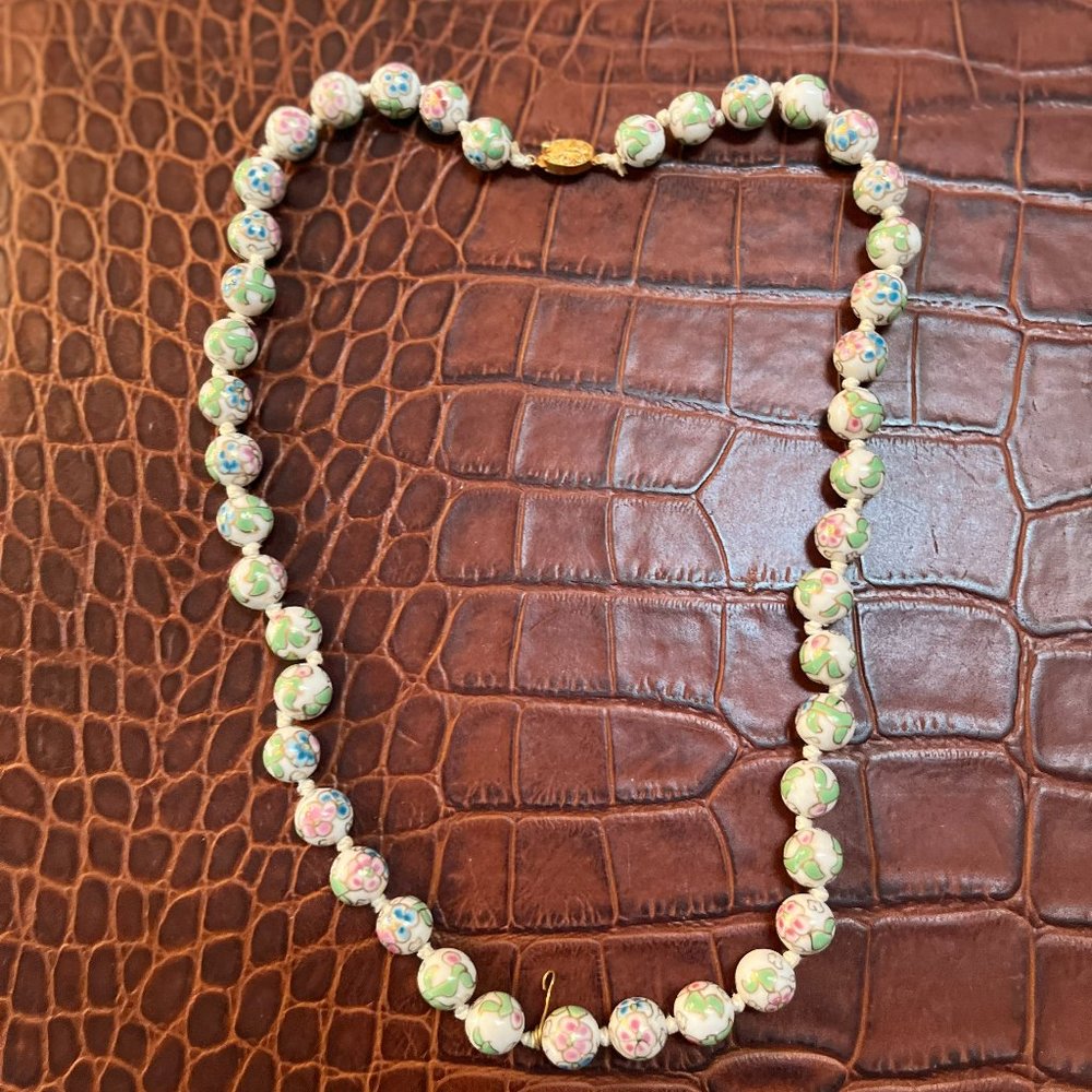 Genuine Cloissone Bead Necklace